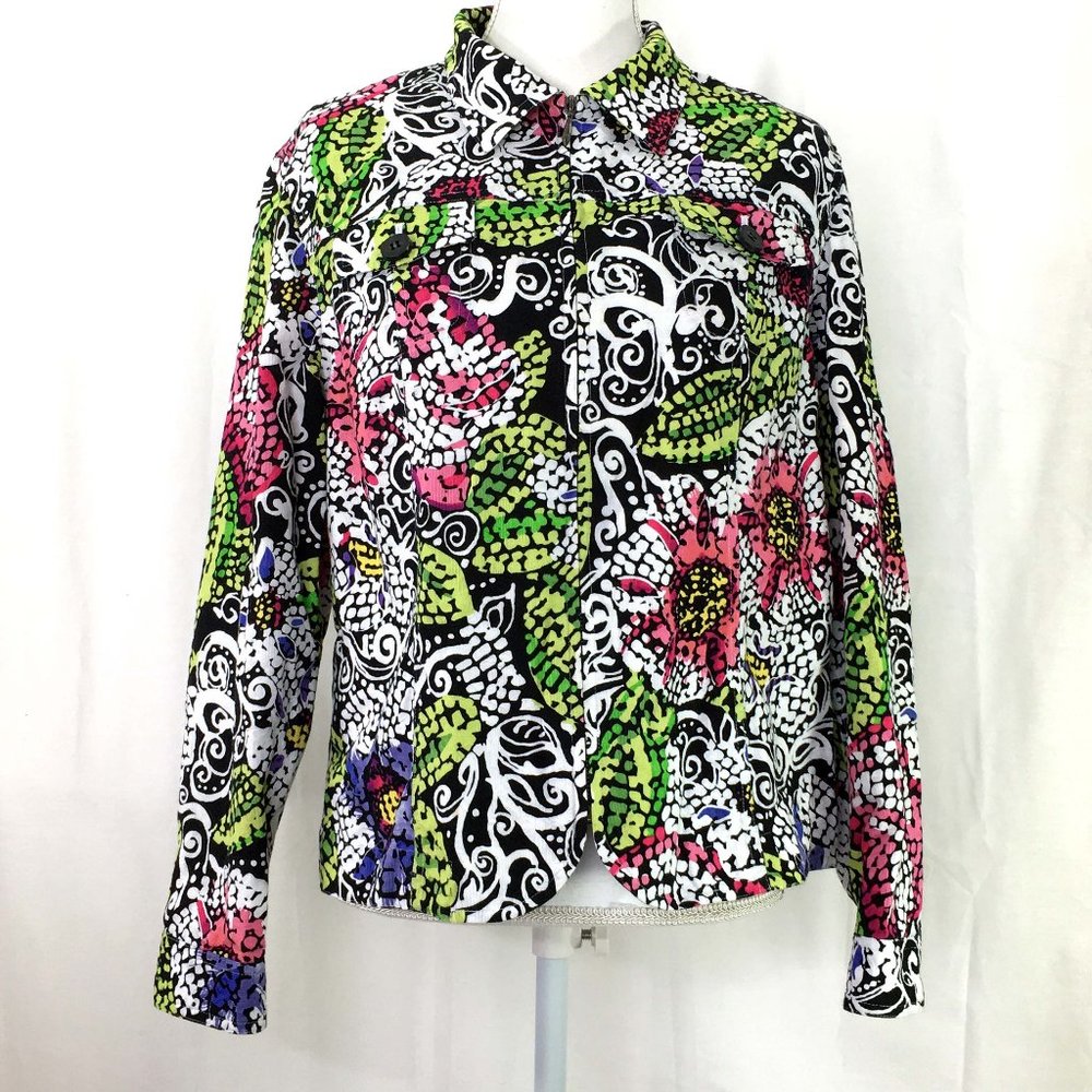 Coldwater Creek jacket cotton zipper pockets (K139